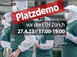 ETH & Uni ZH: Stoppt die Primatenversuche | Platzaktion April