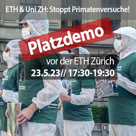 ETH & Uni ZH: Stoppt die Primatenversuche | Platzaktion Mai