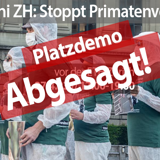 ABGESAGT! ETH & Uni ZH: Stoppt die Primatenversuche | Platzaktion April